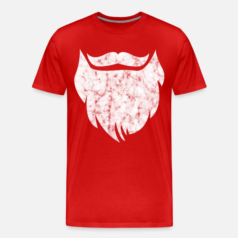 Bart Schnurrbart Hipster Barthaare - Männer Premium Bio T-Shirt - Rot
