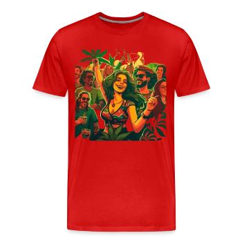 Crazy Party People Cadeau - T-shirt bio Premium Homme - rouge - Devant - Damien (186cm)