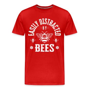 Easily distracted by bees - Men's Premium Organic T-Shirt - red - Front - Damien (186cm)