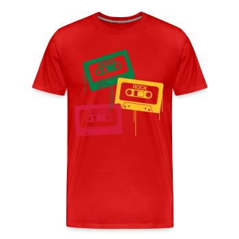 Roots, Rock, Reggae - Männer Premium Bio T-Shirt - Rot - Vorne - Damien (186cm)