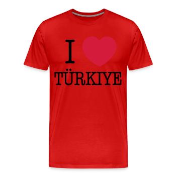 I LOVE TURKEY - I LOVE TÜRKIYE - T-shirt bio Premium Homme - rouge - Devant - Damien (186cm)