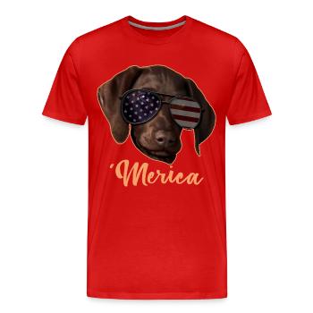 Merica Zeiger 4. Juli Geschenk - Männer Premium Bio T-Shirt - Rot - Vorne - Damien (186cm)