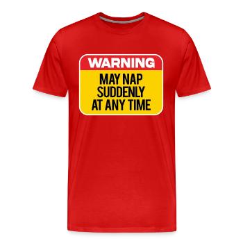 May Nap Suddenly - Men's Premium Organic T-Shirt - red - Front - Damien (186cm)