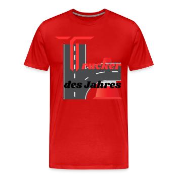 Trucker des Jahres - Männer Premium Bio T-Shirt - Rot - Vorne - Damien (186cm)
