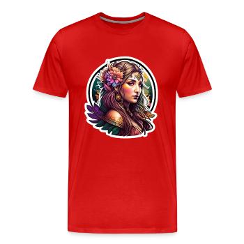 Fille elfe - T-shirt bio Premium Homme - rouge - Devant - Damien (186cm)