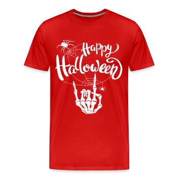 Métal Joyeux Halloween - T-shirt bio Premium Homme - rouge - Devant - Damien (186cm)