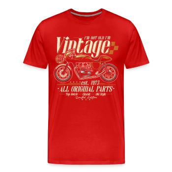 1975 Jahrgang geboren Motorrad Geburtstag Geschenk - Männer Premium Bio T-Shirt - Rot - Vorne - Damien (186cm)