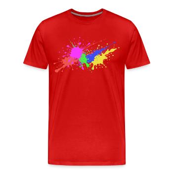 Fun - Splashes Birthday Gift Funny - Men's Premium Organic T-Shirt - red - Front - Damien (186cm)
