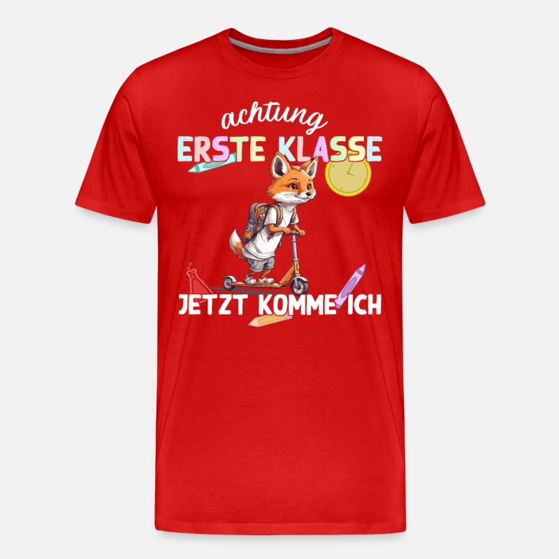 Fuchs Erstklässler Einschulung Schulstart Design - Männer Premium Bio T-Shirt - Rot