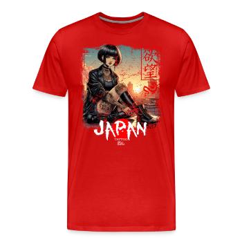 Tattoo Manga Anime Japanese Comic Inked Irezumi - Men's Premium Organic T-Shirt - red - Front - Damien (186cm)