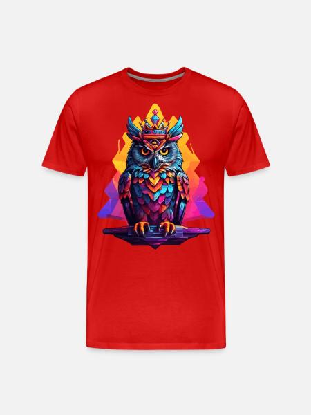 Eule - Männer Premium Bio T-Shirt - Rot