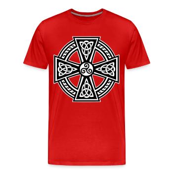 Breizh Celtic Cross - T-shirt bio Premium Homme - rouge - Devant - Damien (186cm)