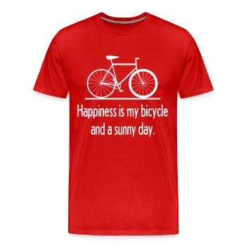 Vélo heureux, vélo, vélo, vélos, vélo de route - T-shirt bio Premium Homme - rouge - Devant - Damien (186cm)