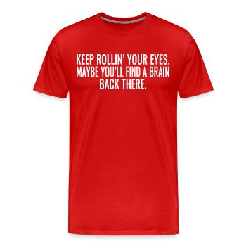 funny sayings - Men's Premium Organic T-Shirt - red - Front - Damien (186cm)