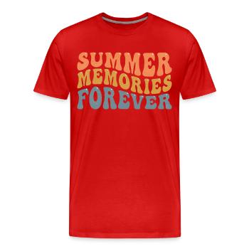 Sommer-Erinnerungen - Männer Premium Bio T-Shirt - Rot - Vorne - Damien (186cm)