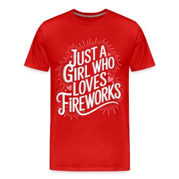 Pyrotechnie Feux d’artifice Pyrotechnie - T-shirt bio Premium Homme - rouge - Devant - Damien (186cm)