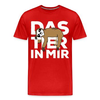 réveiller l'animal en moi fainéantise - T-shirt bio Premium Homme - rouge - Devant - Damien (186cm)