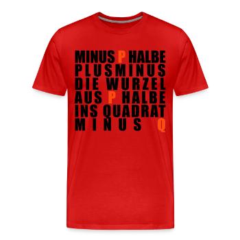 p-q-Formel - Männer Premium Bio T-Shirt - Rot - Vorne - Damien (186cm)