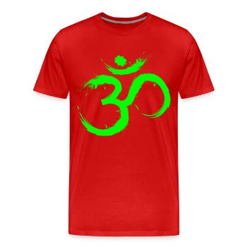 Om Design Symbol Meditation Befreiung Limone Grün - Männer Premium Bio T-Shirt - Rot - Vorne - Damien (186cm)