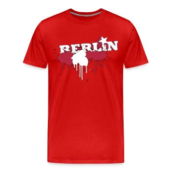 Farbkleckse Berliner Flagge - Männer Premium Bio T-Shirt - Rot - Vorne - Damien (186cm)
