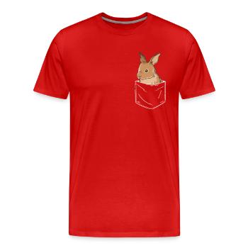Lapin lapin animal de compagnie lapin - T-shirt bio Premium Homme - rouge - Devant - Damien (186cm)
