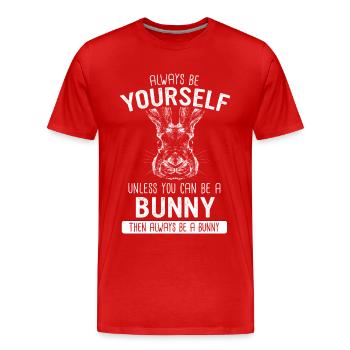 Lapin lapin animal de compagnie lapin - T-shirt bio Premium Homme - rouge - Devant - Damien (186cm)