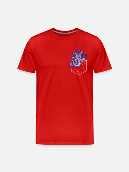 Octopus Octopus Cuttlefish Animal - Men's Premium Organic T-Shirt - red