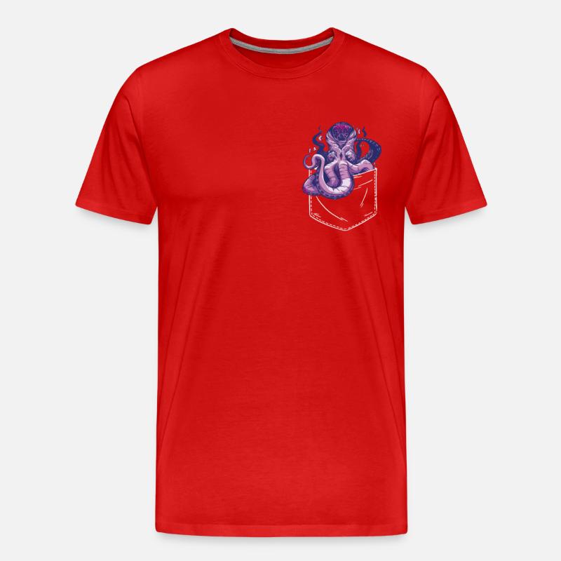 Octopus Kraken Cuttlefish Tier - Männer Premium Bio T-Shirt - Rot