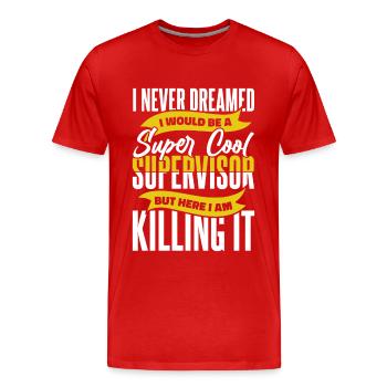 Supervisor profession - Men's Premium Organic T-Shirt - red - Front - Damien (186cm)