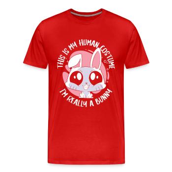 Lapin lapin animal de compagnie lapin - T-shirt bio Premium Homme - rouge - Devant - Damien (186cm)
