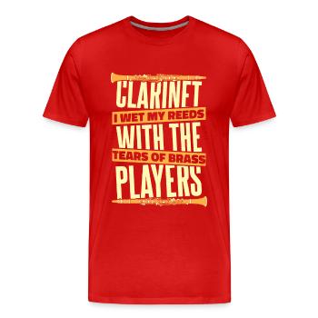 Clarinet Clarinetist Instrument Music - Men's Premium Organic T-Shirt - red - Front - Damien (186cm)