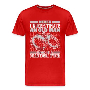 Correctional officer Guard Law enforcement officer - Men's Premium Organic T-Shirt - red - Front - Damien (186cm)