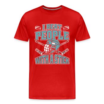 Ice Hockey Hockey Sports - Men's Premium Organic T-Shirt - red - Front - Damien (186cm)