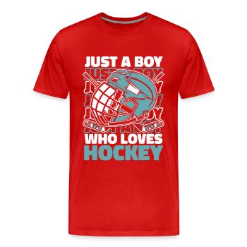 Ice Hockey Hockey Sports - Men's Premium Organic T-Shirt - red - Front - Damien (186cm)