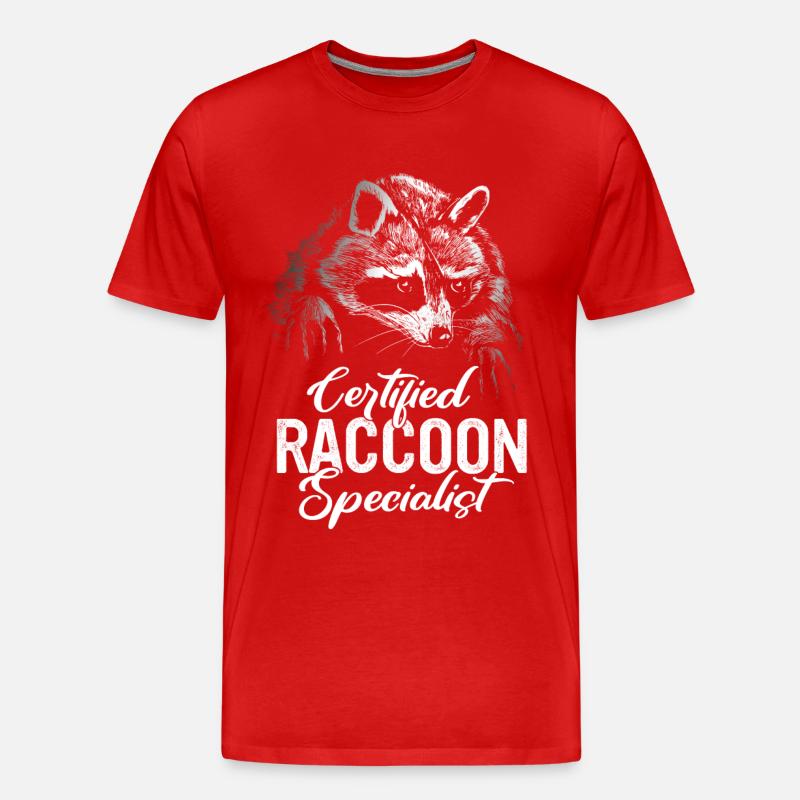 Waschbär - Männer Premium Bio T-Shirt - Rot