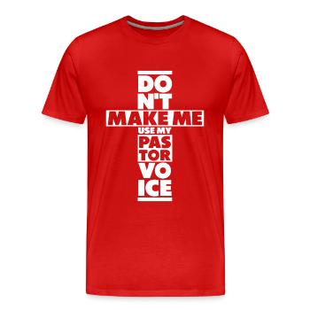 Pasteur Pasteur Prédicateur Église Chrétienne - T-shirt bio Premium Homme - rouge - Devant - Damien (186cm)