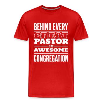 Pasteur Pasteur Prédicateur Église Christ - T-shirt bio Premium Homme - rouge - Devant - Damien (186cm)