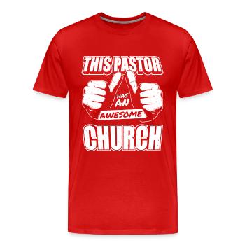 Pasteur Pasteur Prédicateur Église Christ - T-shirt bio Premium Homme - rouge - Devant - Damien (186cm)