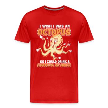 Poulpe Poulpe Seiche Animal - T-shirt bio Premium Homme - rouge - Devant - Damien (186cm)