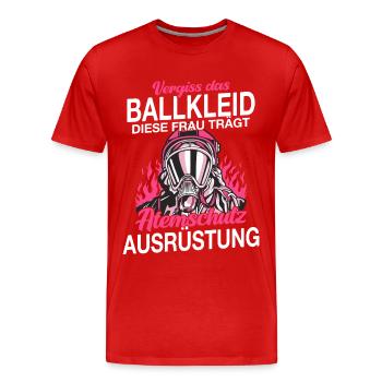 Feuerwehr Feuerwehrfrau - Männer Premium Bio T-Shirt - Rot - Vorne - Damien (186cm)