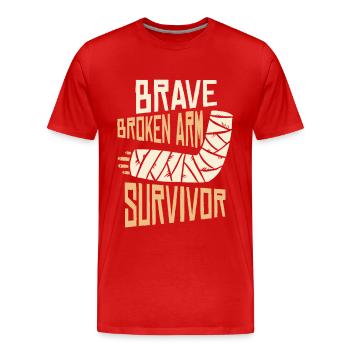 Good recovery Broken arm Broken bone - Men's Premium Organic T-Shirt - red - Front - Damien (186cm)