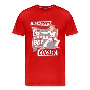 Karate Karatekämpfer Kampfkunst - Männer Premium Bio T-Shirt - Rot - Vorne - Damien (186cm)