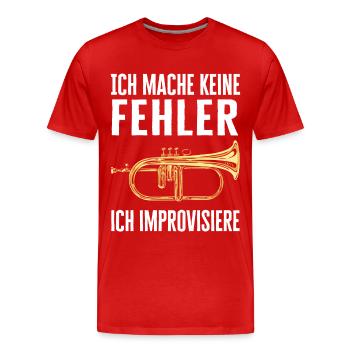 Flügelhorn Flügelhornist Horn Instrument - Männer Premium Bio T-Shirt - Rot - Vorne - Damien (186cm)