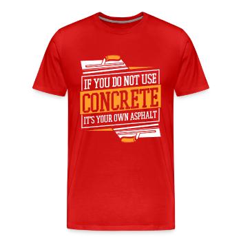 polisseuse de béton Pavé de béton Ouvrier de la construction Béton Zeme - T-shirt bio Premium Homme - rouge - Devant - Damien (186cm)