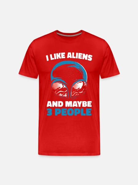 Alien UFO Aliens Außerirdischer - Men's Premium Organic T-Shirt - red