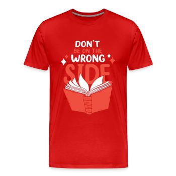 Livres Lire Bibliothèque Bibliothèque Bibliothèque Rat de bibliothèque - T-shirt bio Premium Homme - rouge - Devant - Damien (186cm)