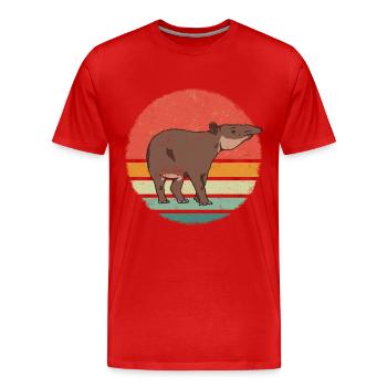 Tapir Tapirus Tapirs animaux - T-shirt bio Premium Homme - rouge - Devant - Damien (186cm)