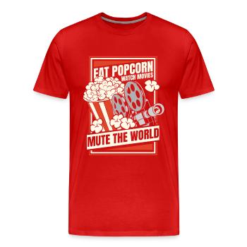 Popcorn Cinema Snack Soirée cinéma - T-shirt bio Premium Homme - rouge - Devant - Damien (186cm)