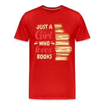 Livres Lire Bibliothèque Bibliothèque Bibliothèque Rat de bibliothèque - T-shirt bio Premium Homme - rouge - Devant - Damien (186cm)