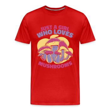 Pilz Pilze Funghi Champignon - Männer Premium Bio T-Shirt - Rot - Vorne - Damien (186cm)